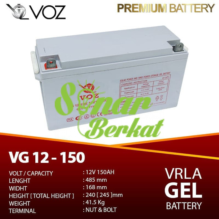 Baterai 12V 150Ah untuk panel surya