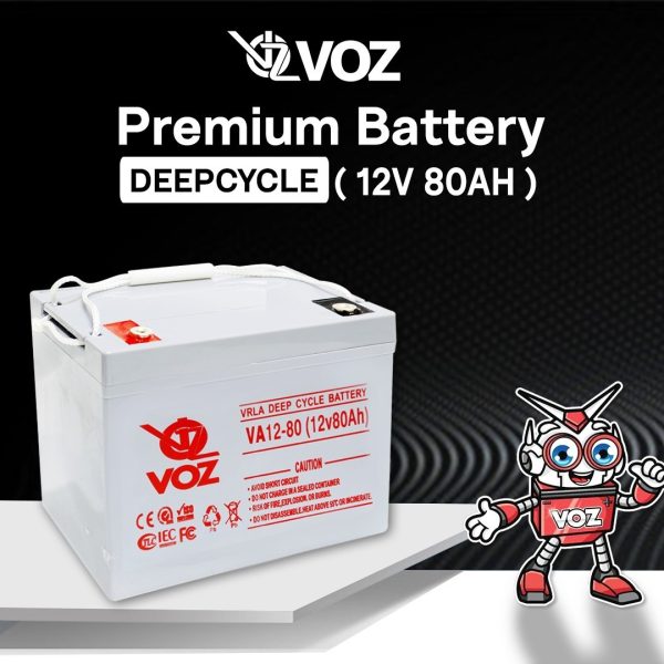 VOZ 80AH 12V Baterai / Aki VOZ 80AH 12V VRLA Deep Cycle