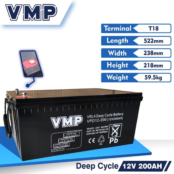 Baterai Vmp Vrla Deep Cycle 200 Ah 12V